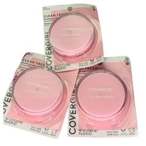 3x CoverGirl Clean Fresh Healthy Look Pressed Powder, 180 Tan, Compact w/ Mirror